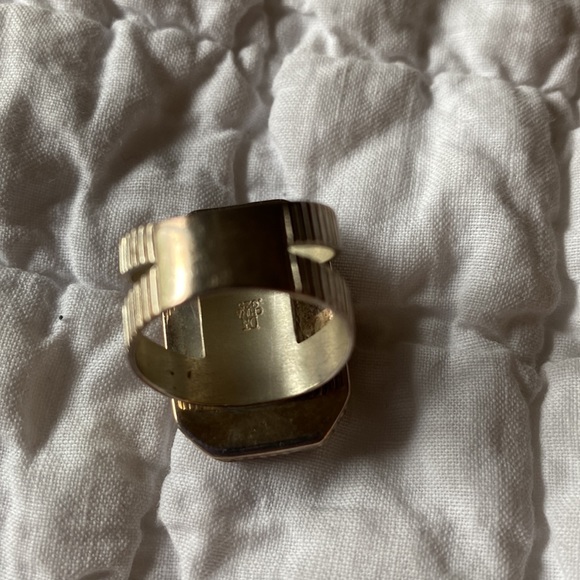 SIZE 7 SILVER AND LEPIDOLITE RING - Picture 3 of 3